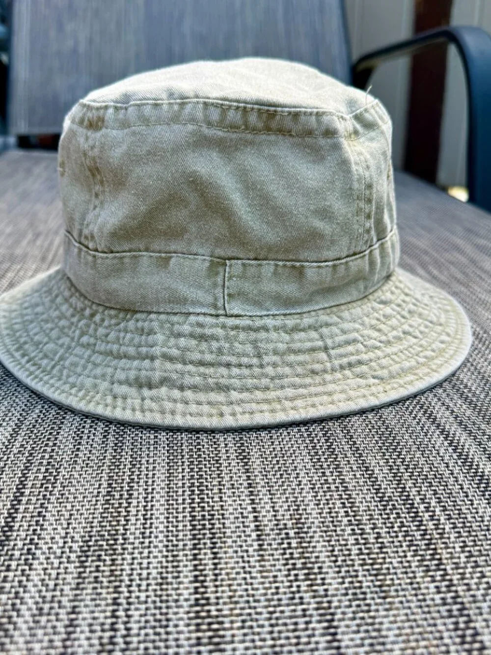 VTG 90s Y2K Bucket Hat Khaki Green Washed Cotton Falcon Headwear Eyelet Vents